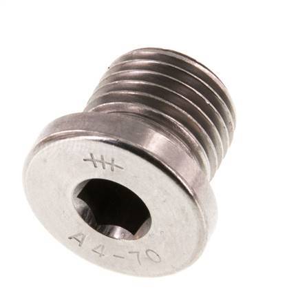 G 1/4'' Stainless steel Closing plug with Inner Hex 40 Bar