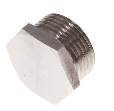G 1'' Stainless steel Closing plug with Outer Hex 40 Bar