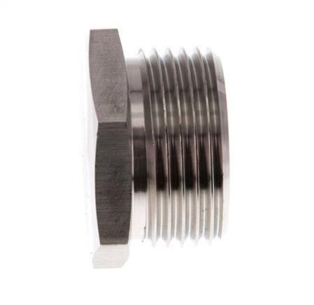 G 1'' Stainless steel Closing plug with Outer Hex 40 Bar