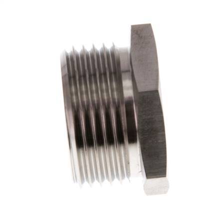 G 1'' Stainless steel Closing plug with Outer Hex 40 Bar