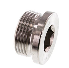 G 1'' Stainless steel Closing plug with Inner Hex 40 Bar