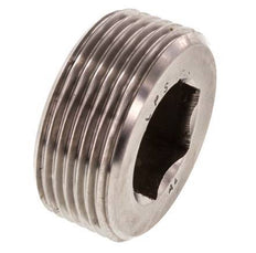 1 1/4'' Stainless steel Closing plug with Inner Hex without collar 40 Bar