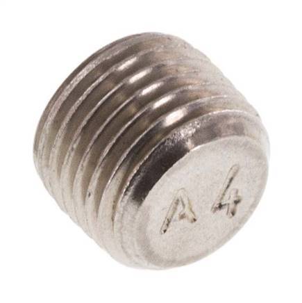 M10x1 Stainless steel Closing plug with Inner Hex without collar (conical) 40 Bar