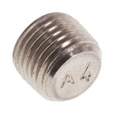 M10x1 Stainless steel Closing plug with Inner Hex without collar (conical) 40 Bar