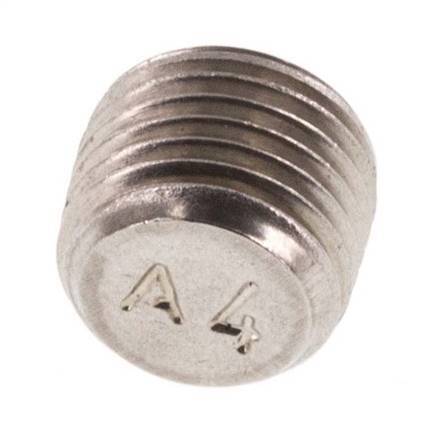 M10x1 Stainless steel Closing plug with Inner Hex without collar (conical) 40 Bar