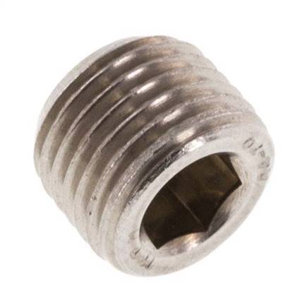 M10x1 Stainless steel Closing plug with Inner Hex without collar (conical) 40 Bar