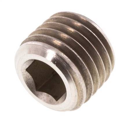M12x1.5 Stainless steel Closing plug with Inner Hex without collar (conical) 40 Bar