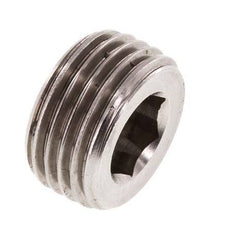 G 1/2'' Stainless steel Closing plug with Inner Hex without collar 40 Bar