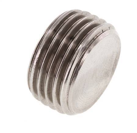 G 1/2'' Stainless steel Closing plug with Inner Hex without collar 40 Bar