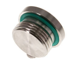 G 1'' Male Stainless steel Closing plug with Inner Hex and FKM Seal 400 Bar