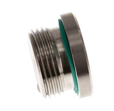 G 1'' Male Stainless steel Closing plug with Inner Hex and FKM Seal 400 Bar