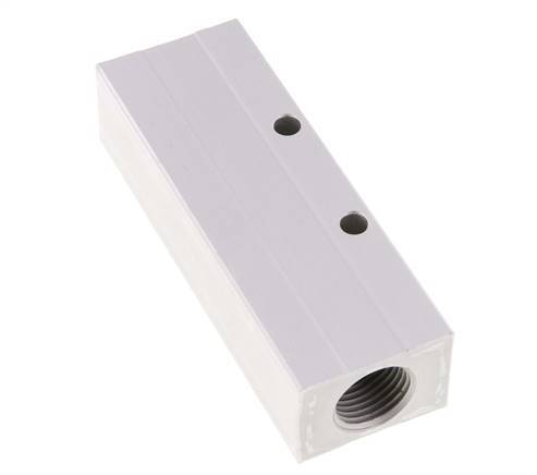 2xG 1/2'' x 3xG 1/4'' Aluminium Distributor Block One-sided 16 Bar