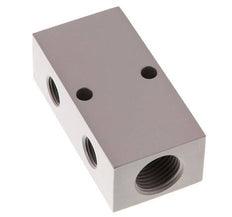 2xG 1/2'' x 4xG 1/4'' Aluminium Distributor Block Double-sided 16 Bar