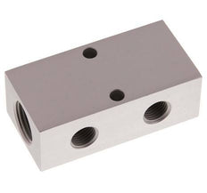 2xG 1/2'' x 4xG 1/4'' Aluminium Distributor Block Double-sided 16 Bar