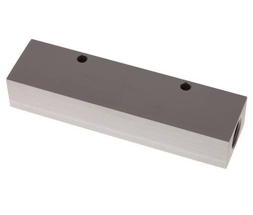 2xG 1/2'' x 4xG 1/4'' Aluminium Distributor Block One-sided 16 Bar