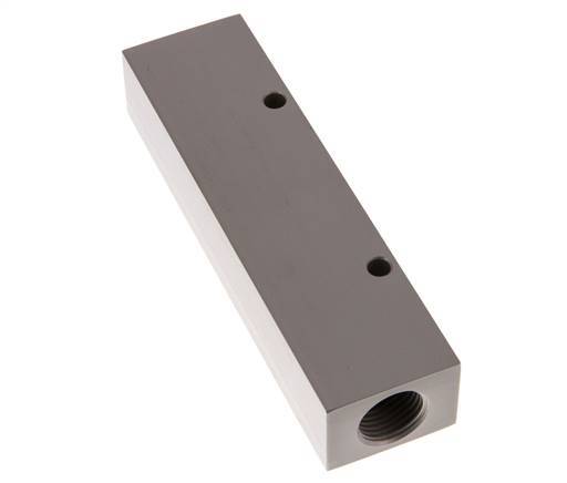 2xG 1/2'' x 4xG 1/4'' Aluminium Distributor Block One-sided 16 Bar