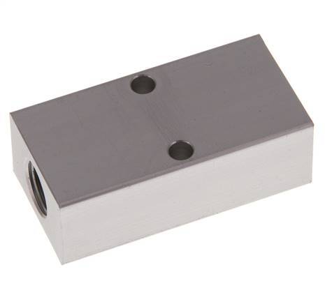 2xG 1/4'' x 2xG 1/8'' Aluminium Distributor Block One-sided 16 Bar