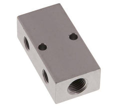 2xG 1/4'' x 4xG 1/8'' Aluminium Distributor Block Double-sided 16 Bar