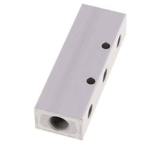 2xG 1/4'' x 6xG 1/8'' Aluminium Distributor Block Double-sided 16 Bar