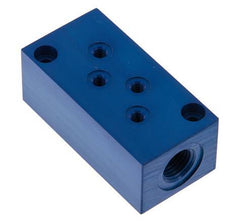 2xG 1/4'' x 8xM5 Aluminium Distributor Block One-sided 16 Bar