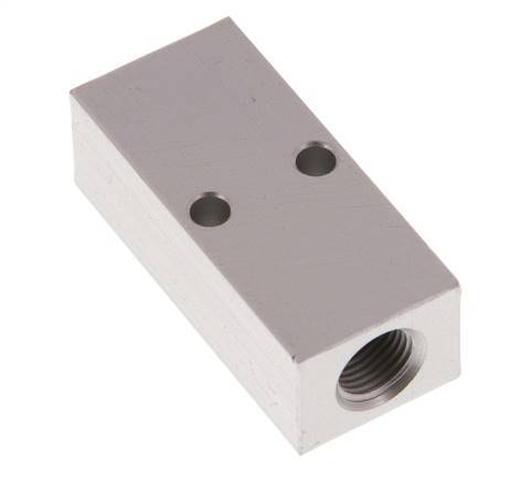 2xG 1/8'' x 2xM5 Aluminium Distributor Block One-sided 16 Bar