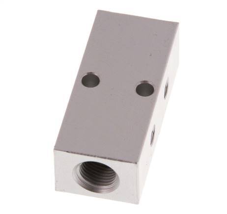 2xG 1/8'' x 2xM5 Aluminium Distributor Block One-sided 16 Bar