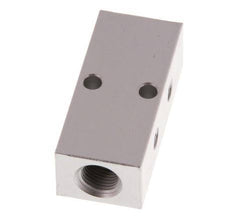 2xG 1/8'' x 2xM5 Aluminium Distributor Block One-sided 16 Bar