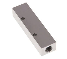 2xG 1/8'' x 4xM5 Aluminium Distributor Block One-sided 16 Bar