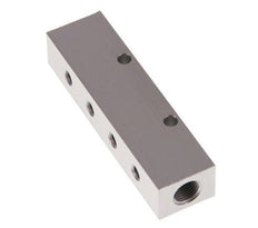 2xG 1/8'' x 4xM5 Aluminium Distributor Block One-sided 16 Bar