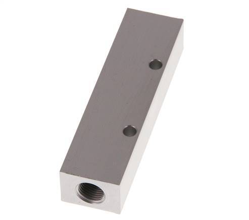 2xG 1/8'' x 4xM5 Aluminium Distributor Block One-sided 16 Bar