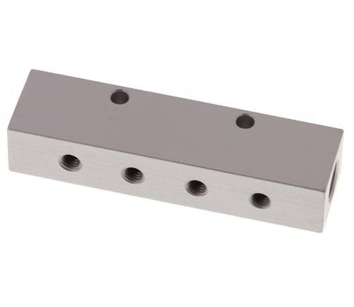 2xG 1/8'' x 8xM5 Aluminium Distributor Block Double-sided 16 Bar