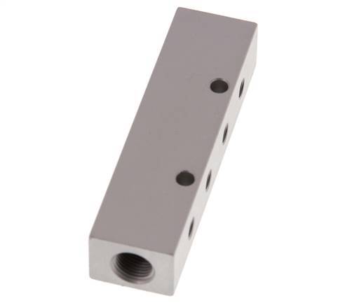 2xG 1/8'' x 8xM5 Aluminium Distributor Block Double-sided 16 Bar