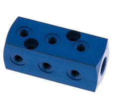 1xG 1/8'' x 9xM5 Aluminium Distributor Block One-sided 16 Bar