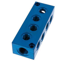 2xG 3/4'' x 8xG 1/2'' Aluminium Distributor Block One-sided 16 Bar