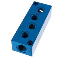 2xG 3/4'' x 8xG 1/2'' Aluminium Distributor Block One-sided 16 Bar