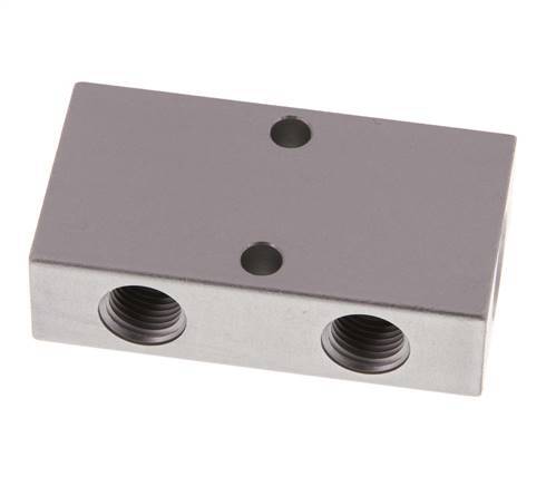 2xG 3/8'' x 4xG 1/4'' Aluminium Distributor Block Double-sided 16 Bar