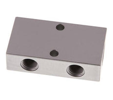 2xG 3/8'' x 4xG 1/4'' Aluminium Distributor Block Double-sided 16 Bar