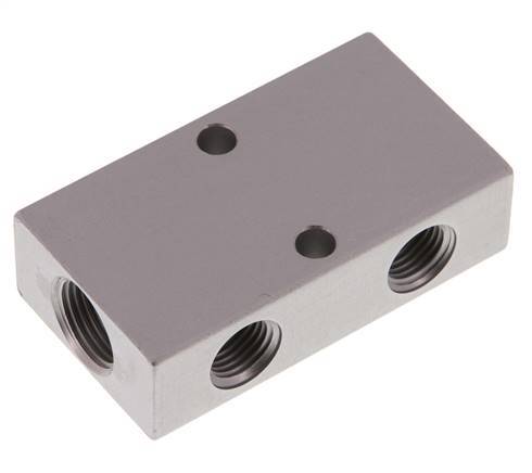 2xG 3/8'' x 4xG 1/4'' Aluminium Distributor Block Double-sided 16 Bar