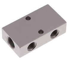 2xG 3/8'' x 4xG 1/4'' Aluminium Distributor Block Double-sided 16 Bar
