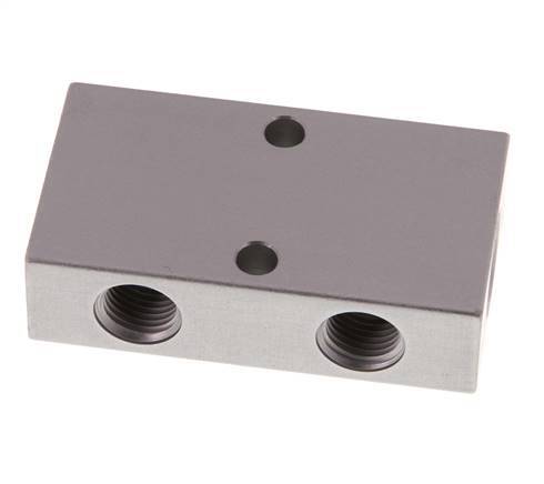 2xG 3/8'' x 4xG 1/4'' Aluminium Distributor Block Double-sided 16 Bar