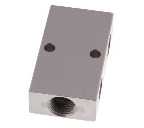 2xG 3/8'' x 4xG 1/4'' Aluminium Distributor Block Double-sided 16 Bar