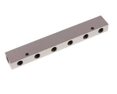 2xG 3/8'' x 6xG 1/4'' Aluminium Distributor Block One-sided 16 Bar