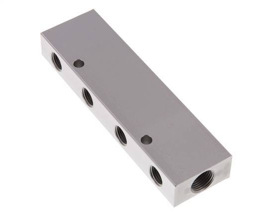 2xG 3/8'' x 8xG 1/4'' Aluminium Distributor Block Double-sided 16 Bar