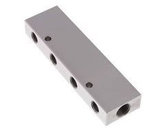 2xG 3/8'' x 8xG 1/4'' Aluminium Distributor Block Double-sided 16 Bar