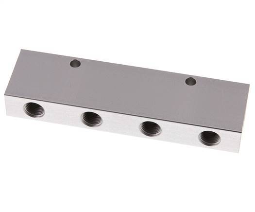 2xG 3/8'' x 8xG 1/4'' Aluminium Distributor Block Double-sided 16 Bar