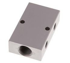 2xG 3/8'' x 4xG 1/8'' Aluminium Distributor Block Double-sided 16 Bar