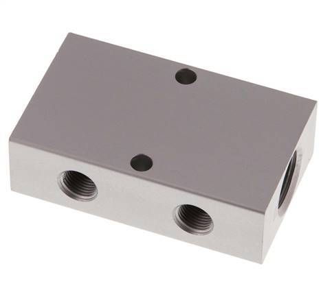 2xG 3/8'' x 4xG 1/8'' Aluminium Distributor Block Double-sided 16 Bar