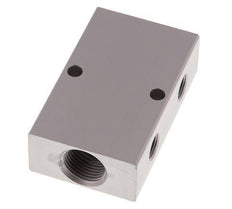 2xG 3/8'' x 4xG 1/8'' Aluminium Distributor Block Double-sided 16 Bar