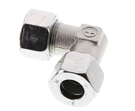 16S Zinc plated Steel 90 deg Elbow Cutting ring 400 Bar DIN 2353