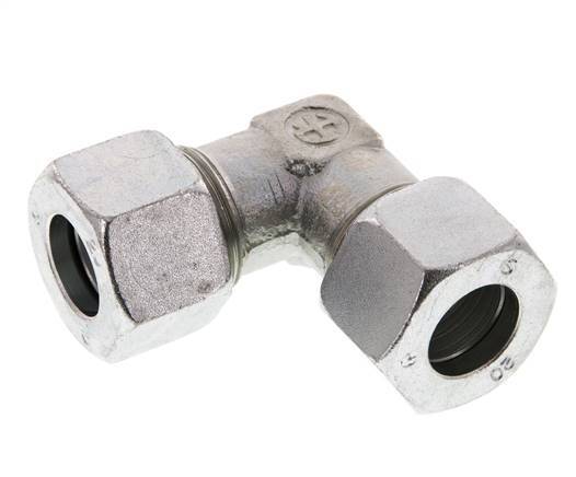 20S Zinc plated Steel 90 deg Elbow Cutting ring 400 Bar DIN 2353